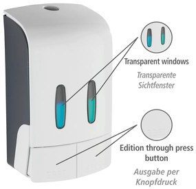 Wenko Tartas desinfectie & zeep wanddispenser 2x480 ml kunststof wit mat