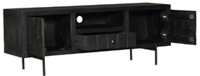 Starfurn Brandy Black Industrieel Tv-meubel Zwart Mangohout 150 Cm - 150x40x55cm.