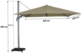 Zweefparasol  300 cm x 300 cm taupe Taupe-naturel-bruin Garden Collections Alegria