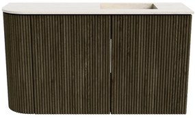 Mondiaz Joya DLux 70cm toiletmeubel ronding links shadow met wastafel faye rechts 1 kraangat meli