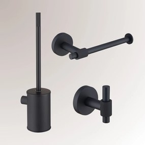 Best Design High End toilet accessoire set incl toiletborstel, rolhouder en haak zwart mat