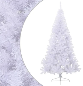 vidaXL Kunstkerstboom met standaard half 180 cm PVC wit