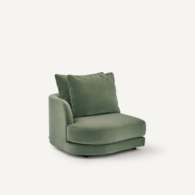 Halve bank links, afgerond, modulair, van fluweel, TIBERIO