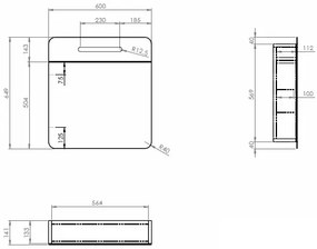 Galva Varia spiegelkast met 1 softclose deur en LED-verlichting 60cm