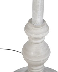 Retro vloerlamp grijs met roze Granny kap - Classico