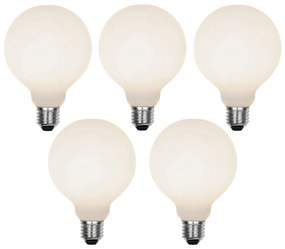 Set van 5 E27 3-staps dimbare LED lamp G95 mat 5W 550 lm 3000K