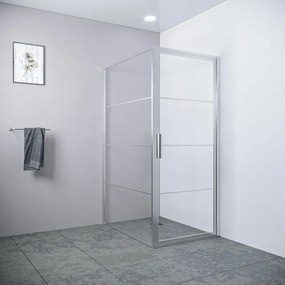 Saniclass Colorem douchecabine 90x120x200cm 8mm helder nano coating glas met frame geborsteld rvs R-MB-C90D-FFF / R-MB-2120-120-FFF