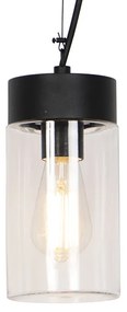 Moderne hanglamp zwart met glas IP44 - Jarra