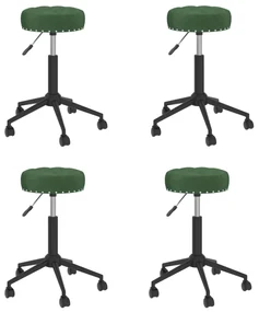 vidaXL Eetkamerstoelen draaibaar 4 st fluweel donkergroen