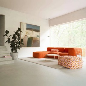 Soft Zitzak Indoor Lounger - Orange Jaquard