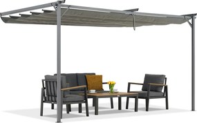 Antraciet terrasoverkapping Santana 4x4m Tuinpunt