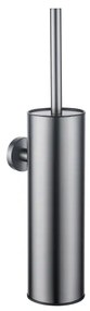 Fortifura Calvi toiletborstelhouder - gesloten model - wand - rond - Geborsteld Gunmetal PVD SW1111545