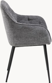 Gestoffeerde eetstoelen Brooke met armleuning, 2 stuks
