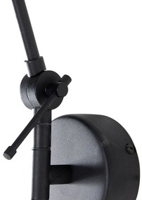 Moderne wandlamp zwart verstelbaar - Blitz