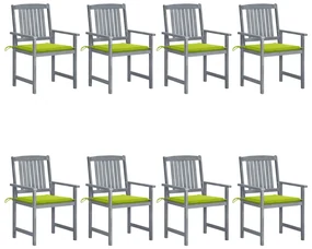 vidaXL Tuinstoelen 8 st met kussens massief acaciahout grijs