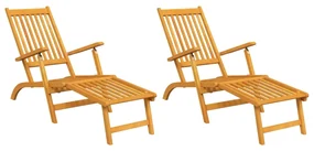 vidaXL Terrasstoelen 2 st met voetensteun massief acaciahout