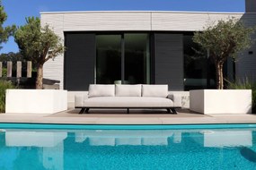 Flow. Easey 3-zits loungebank Graumel chalk All Weather loungeset  Sunbrella Loungebank Stoel-bank loungeset outdoor textiel - weerbestendig