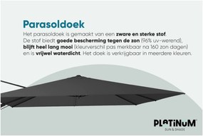 Platinum Challenger zweefparasol T2 - 3x3 m. - Light Grey - met ingraafvoet en hoes