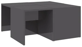 vidaXL Salontafels 4 st 33x33x33 cm spaanplaat hoogglans grijs