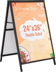 VEVOR Customer Stopper Stoepdisplay Reclamebord 61 x 91 cm, Posterstandaard Q235 Stalen posterstandaard met A-frame, Reclamedisplay Stoepdisplay voor Restaurants, Bars, Cafés, Bedrijven, enz.