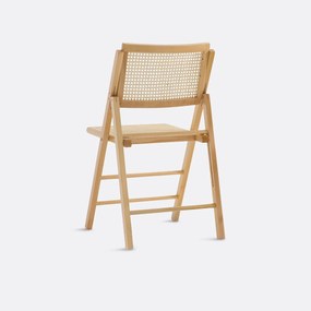 Opvouwbare stoel van beukenhout en riet, Rivia