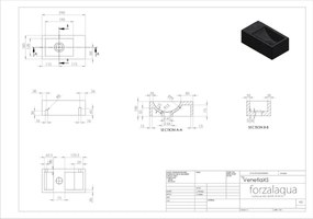 Forzalaqua Venetia fontein 30x15cm links zonder kraangat graniet gepolijst