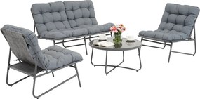 Garden Point Amora Coffee 4 antraciet tuinmeubelset
