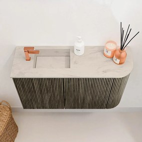 Mondiaz Joya DLux 70cm toiletmeubel ronding rechts shadow met wastafel faye links 1 kraangat opalo