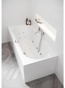 Riho Easypool 3.1 Carolina whirlpoolbad 190x80cm rechts hydro 6+4+2 aero 11 colour speaker touch bediening inclusief poten en afvoer wit B057005005