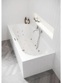 Riho Easypool 3.1 Carolina whirlpoolbad 190x80cm rechts hydro 6+4+2 aero 11 colour speaker touch bediening inclusief poten en afvoer wit B057005005