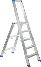 Escalo sparta aluminium - Industriële aluminium trapladder met beugel - 5 treden