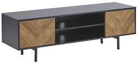 TV meubel zwart/licht houtkleur SALINA Beliani