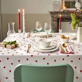 Katoenen tafelkleed, hartenprint, SCACCO