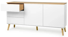 Tenzo Dot Scandinavisch Dressoir Wit Met Eiken - 162x43x79cm.