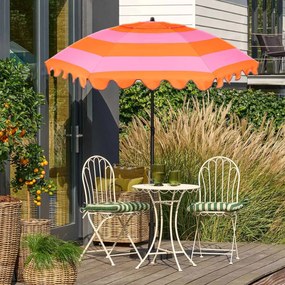 Edelman Jessy stokparasol streep oranje - Ø197 x 238 cm