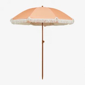 Miska Ø175 Cm Parasol Van Stof En Aluminium Oranje – Perzik - Sklum