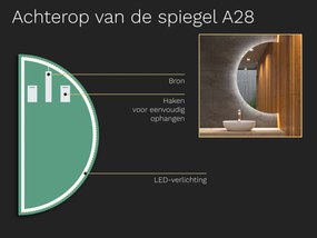 Atypische badkamerspiegel met LED verlichting A28