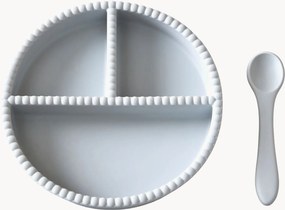 Kinderserviesset Little Bubble van silicone, 2-delig