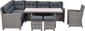 Garden Impressions Jaru lounge dining set 6-delig links - light teak vironwood