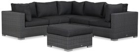 Hoek loungeset  Wicker Zwart 5 personen Garden Collections Toronto