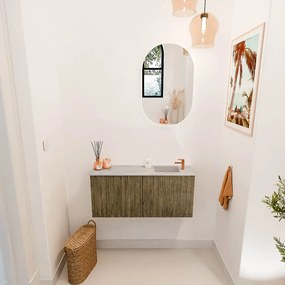 Mondiaz Joya DLux 90cm toiletmeubel dusk met wastafel faye rechts 1 kraangat glace