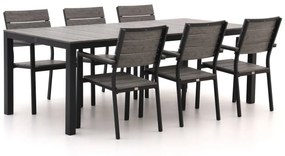 Diningset Bellagio  | 6 personen aluminium/polywood | Tuinset stapelbaar | 7-delig | Kees Smit Tuinmeubelen