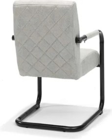 Eetkamerstoel - Monaco - stof Maya lederlook lichtgrijs