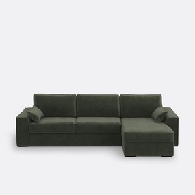 Hoekslaapbank van fluweel Comfort BULTEX®, Cécilia