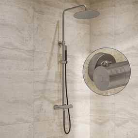 Saniclear Exclusive Stripes Pro opbouw regendouche RVS met 30cm hoofddouche