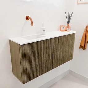 Mondiaz Joya 90cm toiletmeubel ronding rechts dusk met wastafel faye links zonder kraangat talc