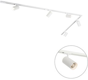 Modern railsysteem met 5 Spot / Opbouwspot / Plafondspots wit 1-fase GU10 70mm - Iconic Jeana Luxe GU10 Binnenverlichting Lamp