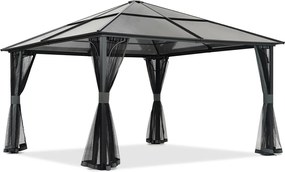 Modern tuinhuis Santiago 4x4 m met klamboe Garden Point antraciet