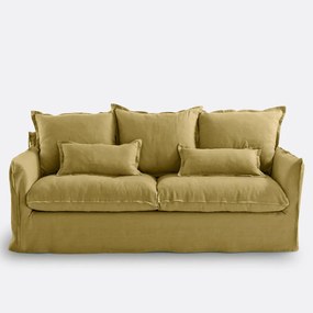 Bank, 2-, 3-, 4- of 5-zits, afneembare hoezen, gekreukt linnen, Odna