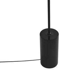 Art Deco vloerlamp zwart met smoke glas - Rid